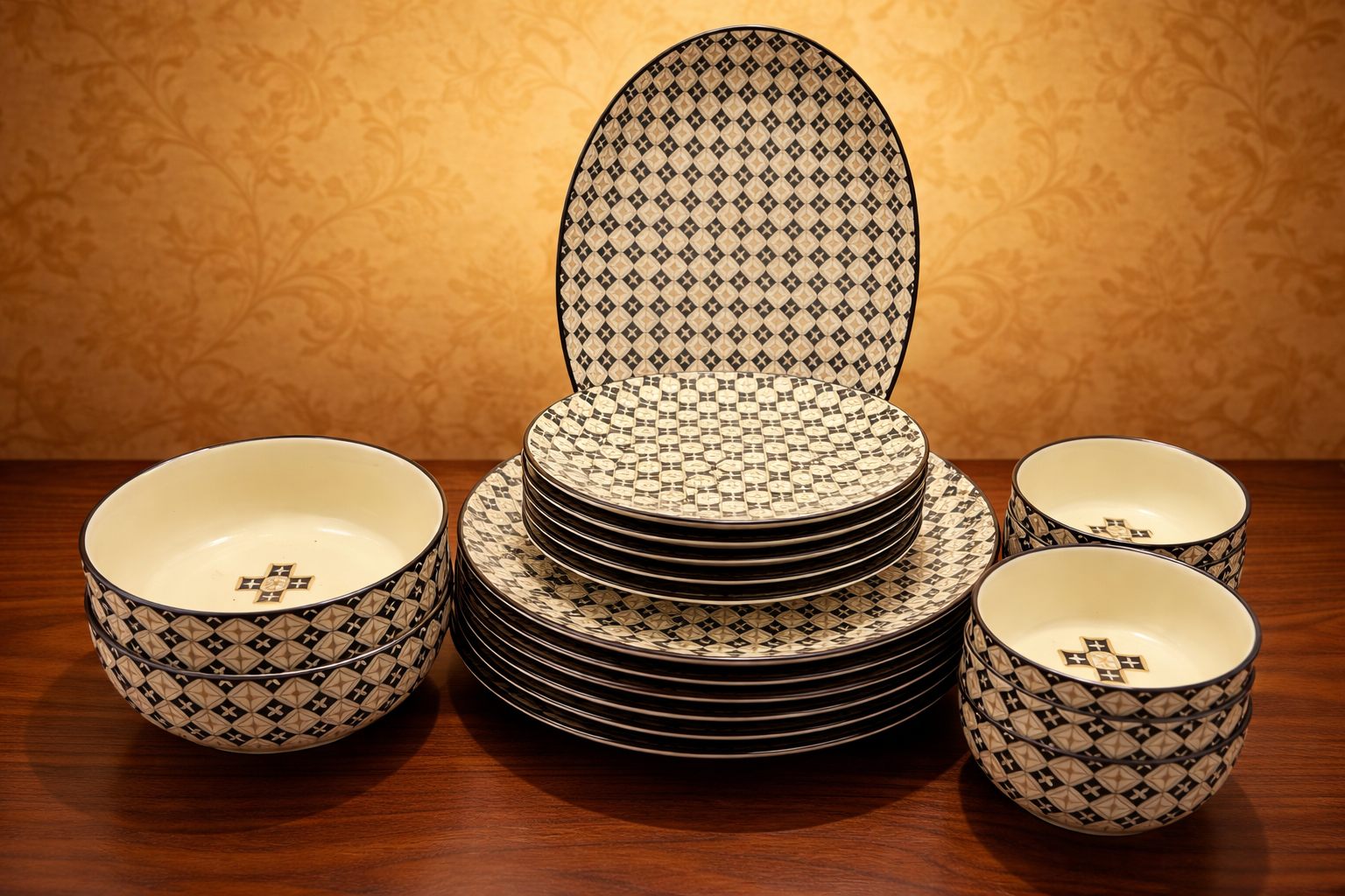 Royal bloom 21 pcs dinner set